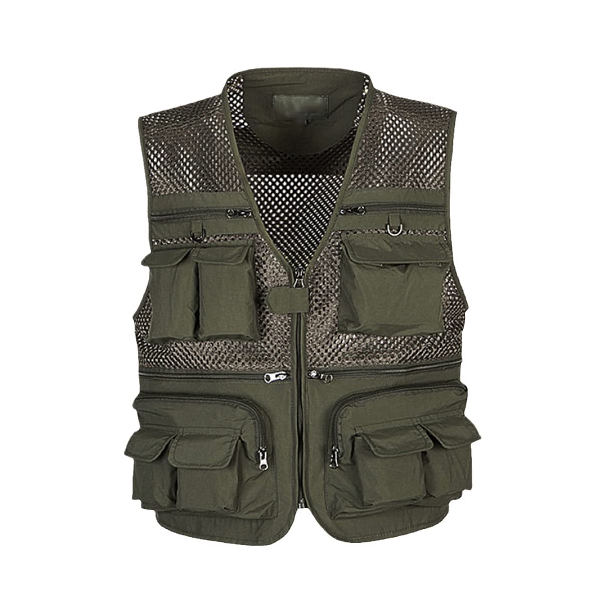 Herren Entladungsweste Fotografen Weste Mesh Arbeit Ärmellos Mantel Sommer Werkzeug Multi-Pocket Jacke, 3, XXXXL