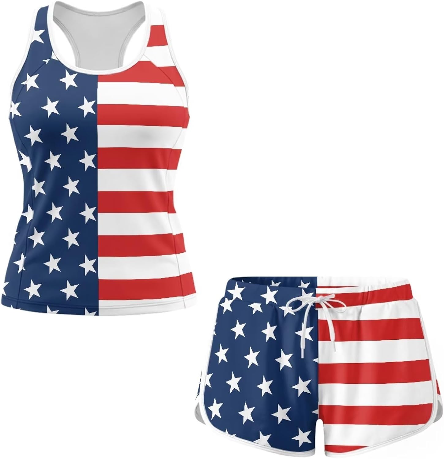 Women's Tankini Bathing Suits Two Piece Swim Tank Top and Shorts Sets Plus Size Padded Swimsuits Swimwear S-6XL