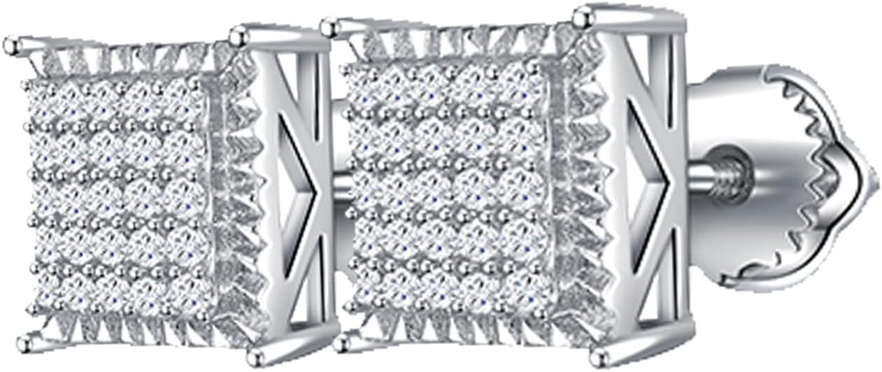 1 Pair Moissanite 925 Sterling Silver Square Stud Earrings for Women, Experience Opulence and Romance, Ideal for Confession, Anniversaries, Birthdays, Thanksgiving and Christmas, Comes with Complementary Gift Bag