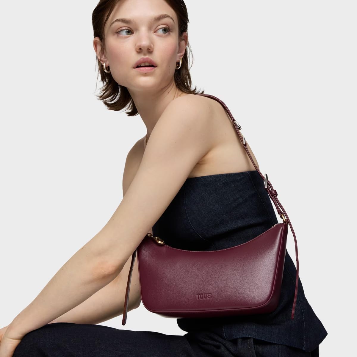 TOUS Damska torba na ramię City bordeaux
