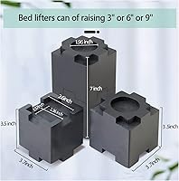 Vista 3 de Elevadores de madera de 3.5 pulgadas con almohadilla de goma antideslizante, elevadores de muebles resistentes y seguros, elevadores de cama paquete