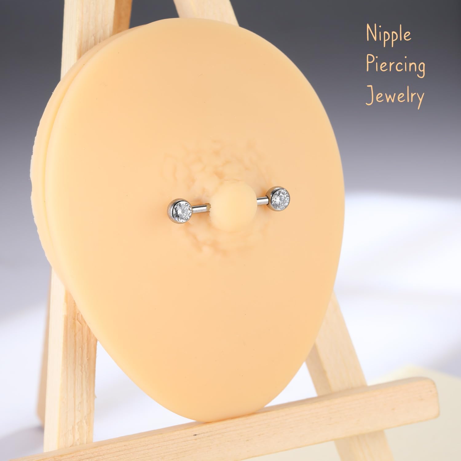 AROWRO Nipple Piercing Jewelry Nipple Rings Titanium Nipple Rings Implant Grade Hypoallergenic 14G Internally Threaded Straight Barbells with Cubic Zirconia Opal Gold Silver Rose Gold Black 12mm 14mm 16mm 18mm 20mm - Image 4