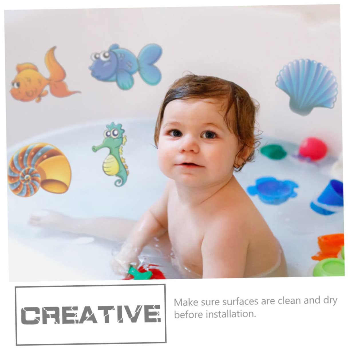 FOMIYES 4juegos Pegatinas Antideslizantes De Animales Marinos para Baño Decoración Infantil para Bañera Fáciles De Pegar y Quitar Diseño Atractivo