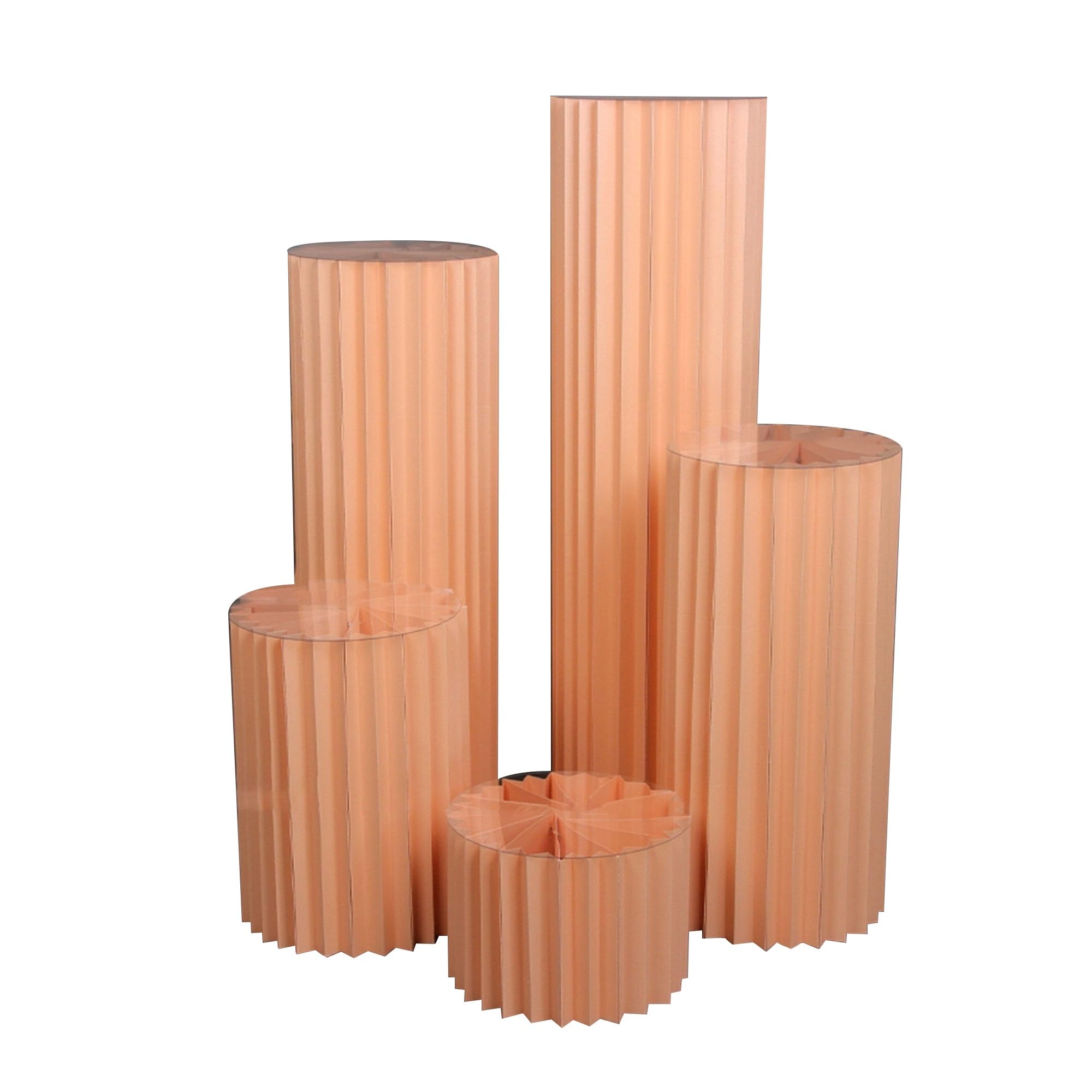 YTBHSHXZ plinth， 5 Pcs for Party, Cylinder Pedestal Stands for Parties Flower Stand, Paper Roman Pillar(D)
