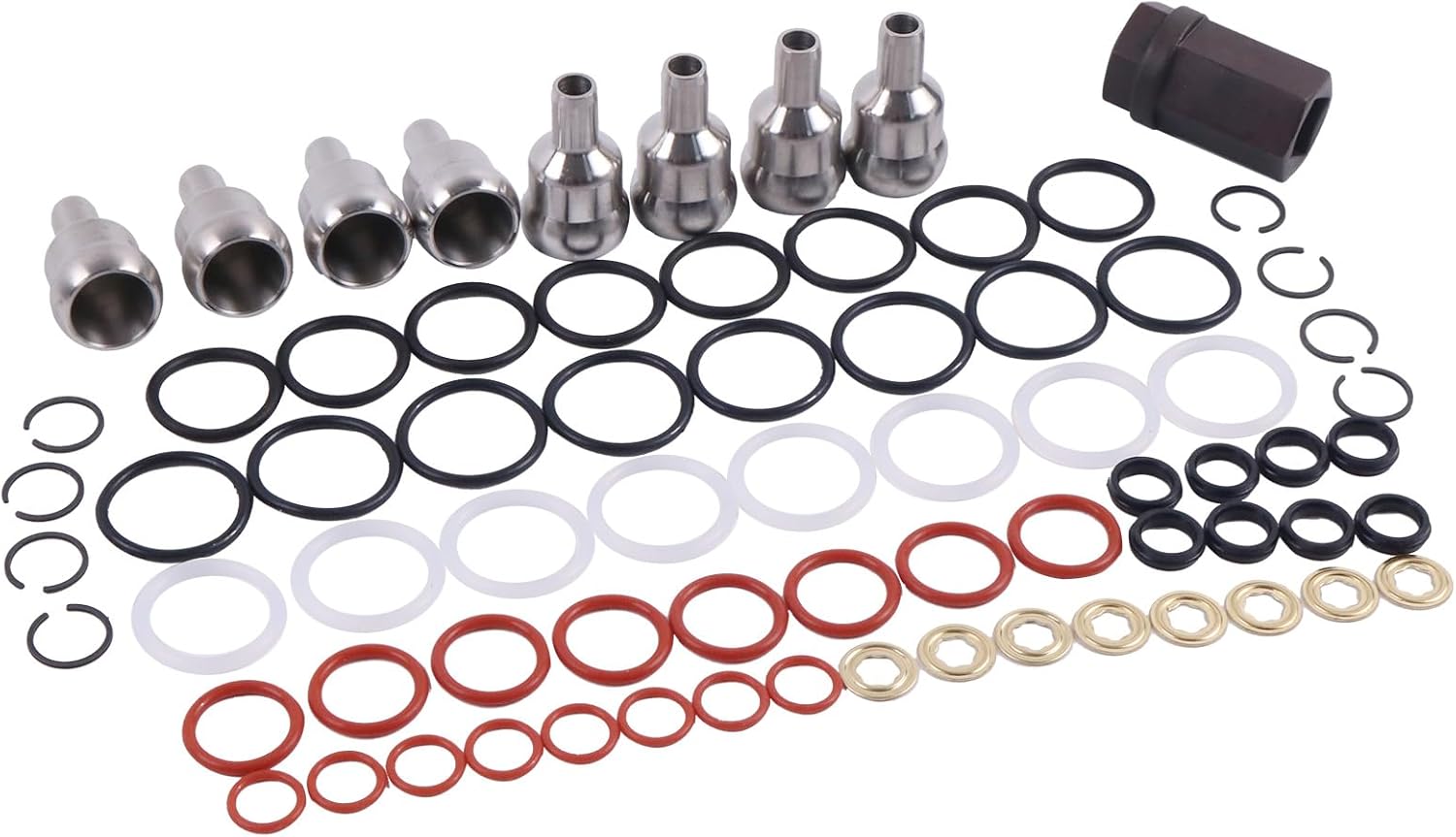 Oil Rail Leak Repair Kit Tool O-Rings & Injector Seal Compatible for Ford 6.0L Powerstroke 2003-2007