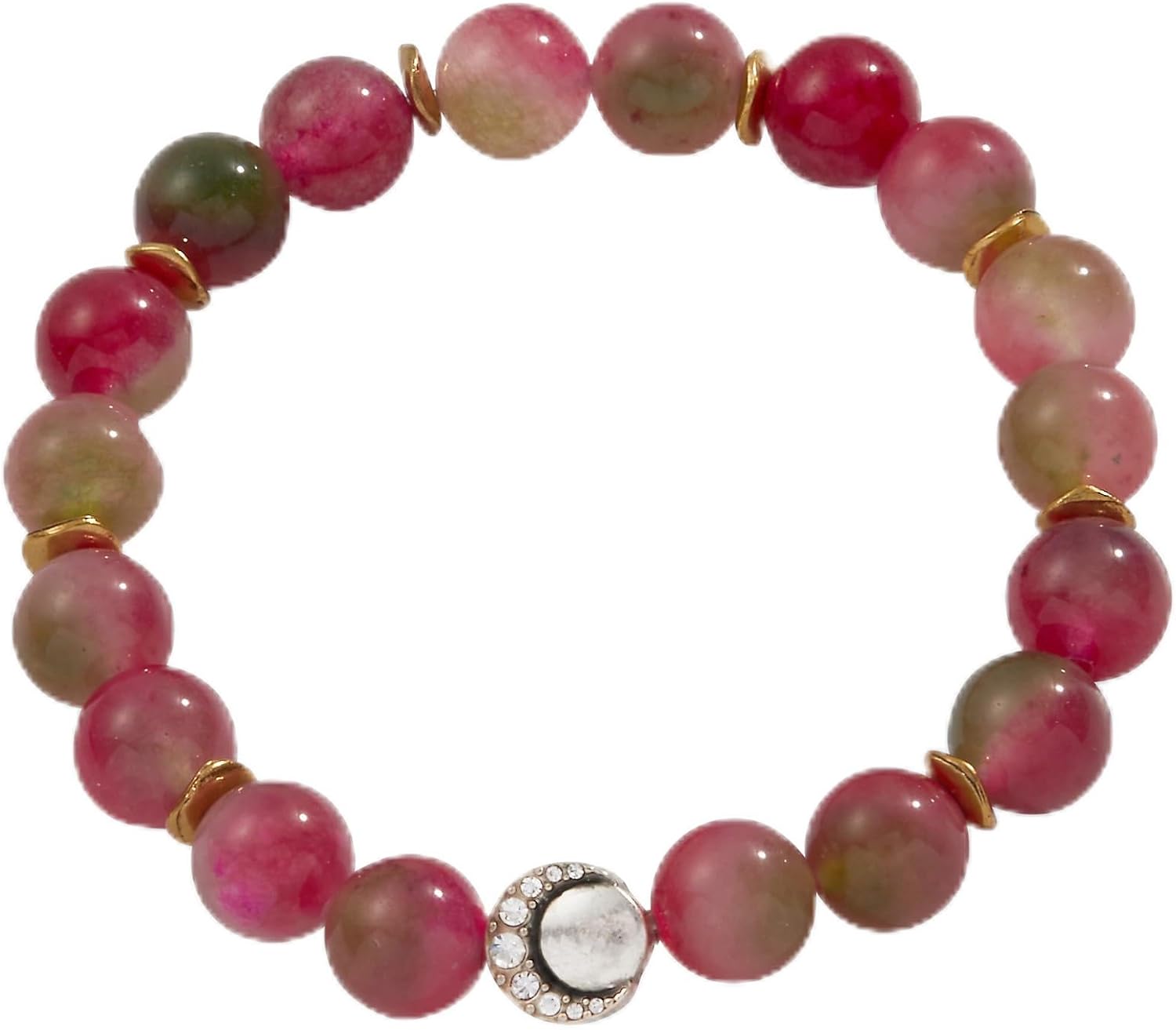 Alex and Ani Pink Agate Beaded Stretch Bracelet