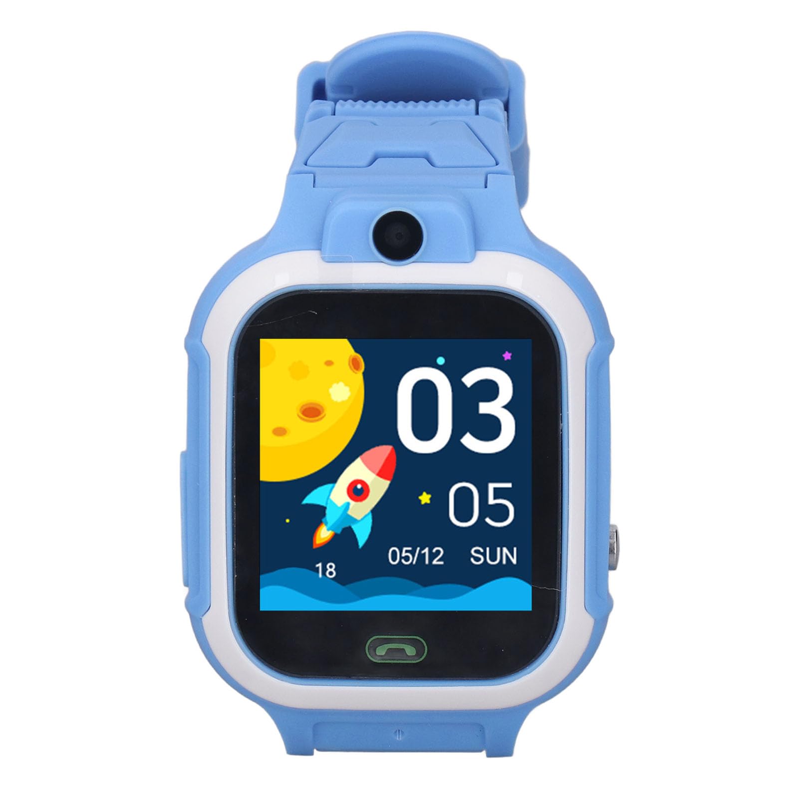 Reloj Inteligente para Niños, IP67 Resistente Al Agua, Reloj Inteligente para Niños, Mensaje de Voz con Cable de Carga para Viajes (Azul)