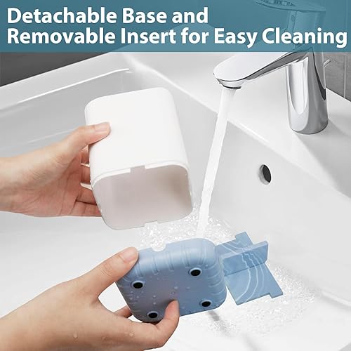 Miniatura 2 de Boperzi Portacepillos de dientes para baño, organizador de encimera, cepillo de dientes y maquinilla de afeitar, soporte antideslizante para