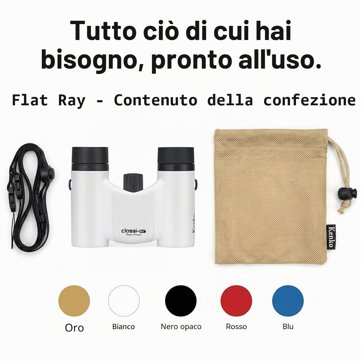 Kenko Binocoli Classi-Air 10x21 DH, Prisma a tetto, leggero, design pieghevole e compatto, Rivestimento multistrato, Rosso 021392