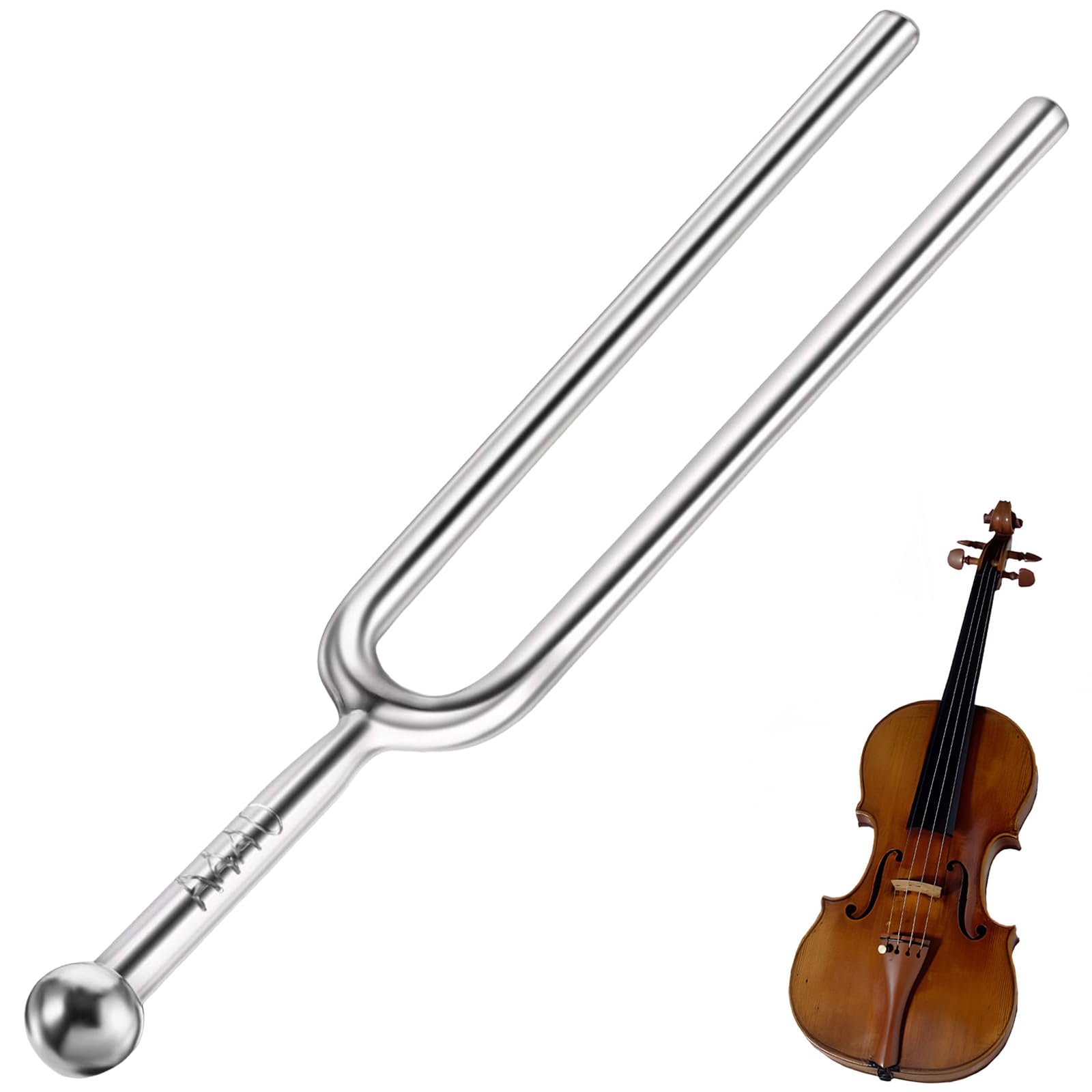 OFKPO A440 Hz Tuning Fork, Tuning Violins, Pianos, Guitars Musical Instruments Tool(Silver)