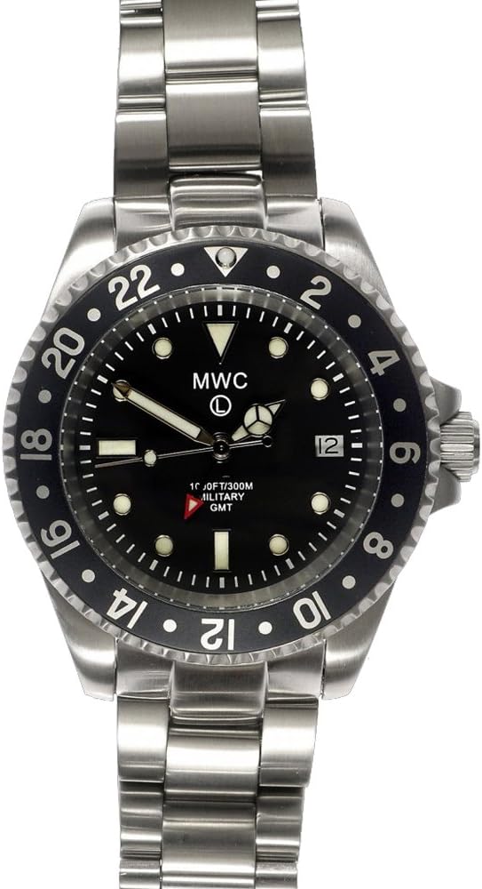 Swiss Quartz GMT 300m Stainless Steel Submariner Black Men's Watch