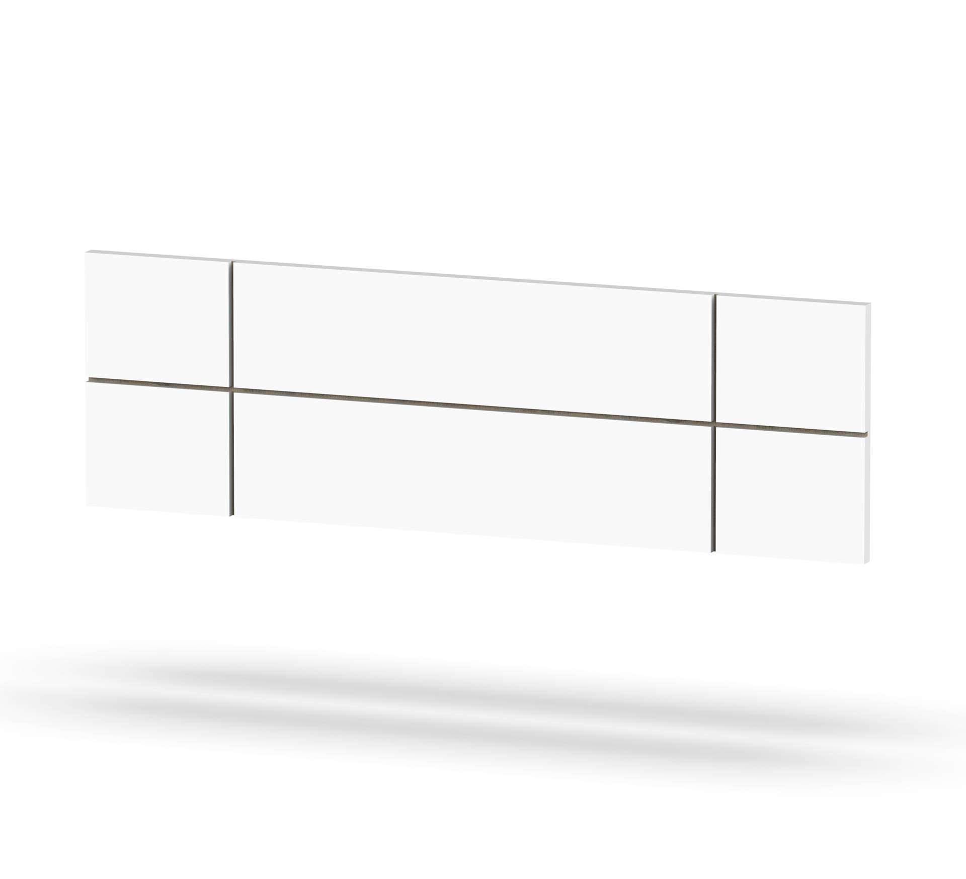 MUEBLES PITARCH | Cabecero Cama Doble de 150 Moderno Geométrico, Blanco, 50x160x3,2cm, Dormitorio de Matrimonio, Modelo Elsa