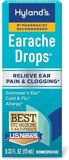 Hyland's Earache Drops: Natural Relief for Swimmer's Ear, Clogged Ears, Cold, Flu & Allergy Pain | Ages 4+ | 0.33 fl oz