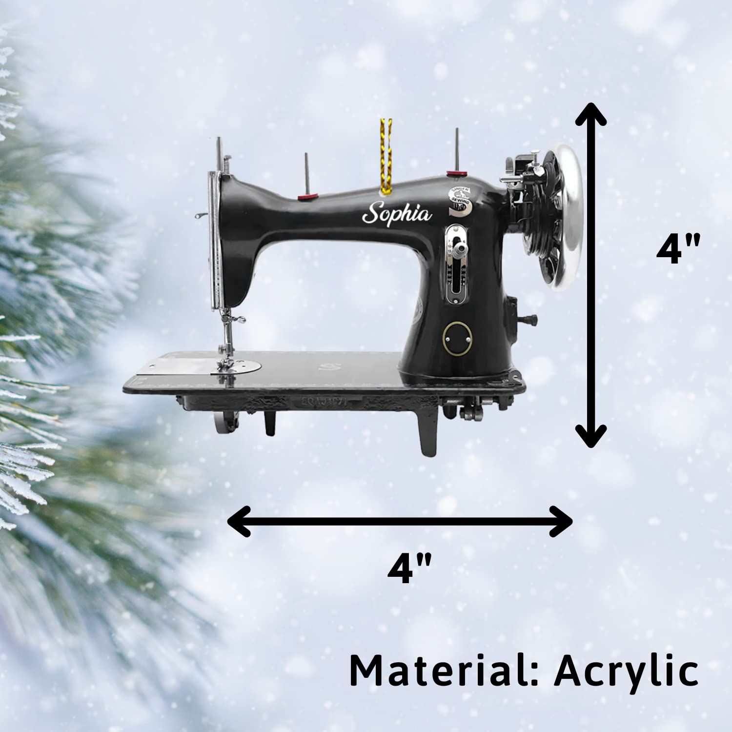 Suseaz Décoration de Noël personnalisée pour machine à coudre, décoration de Noël en forme de machine à coudre, cadeaux pour les amateurs de couture Suseaz Décoration de Noël personnalisée pour machine à coudre, décoration de Noël en forme de machine à coudre, cadeaux pour les amateurs de couture