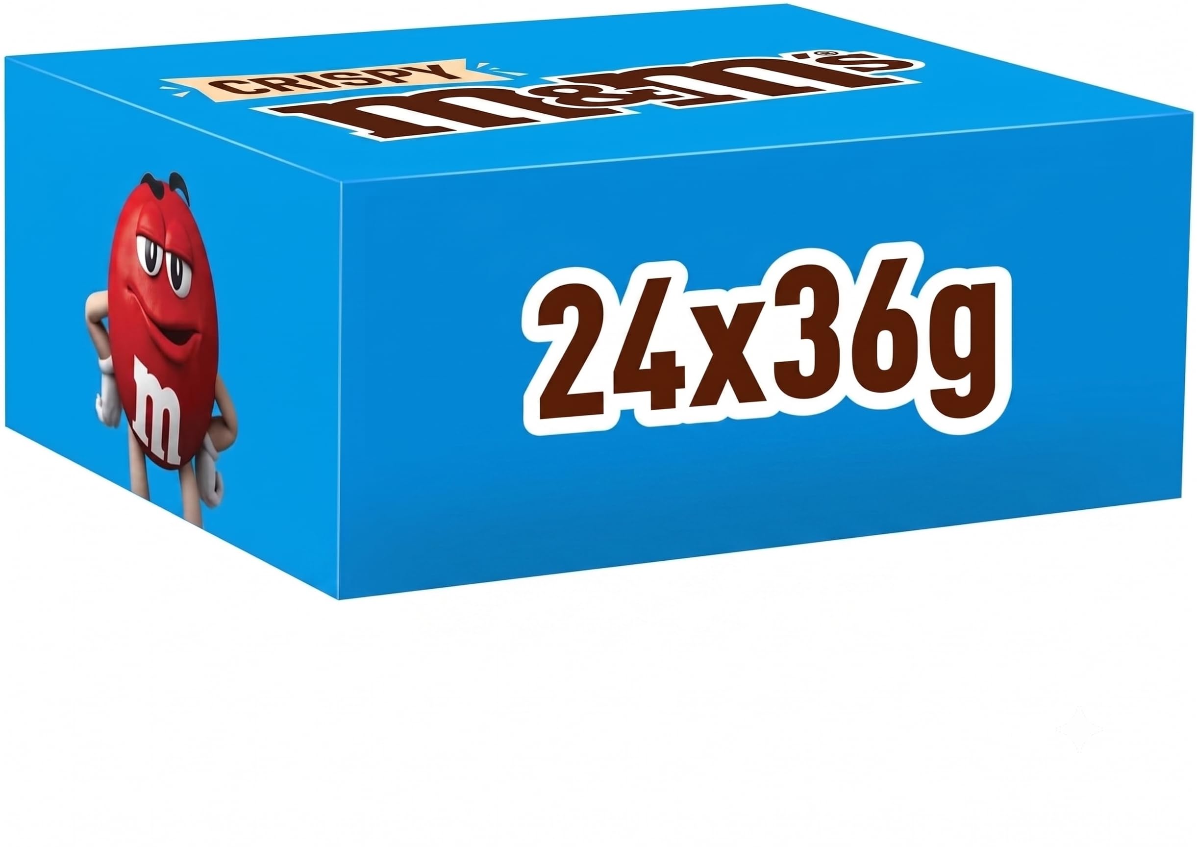 M&M'S CRISPY - Bonbons Chocolat au Lait & Riz Soufflé - Grand Format - 3x24 Sachets de 36g - 2,592kg