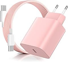 Fast iPhone Charger, 20W PD3.0 Charger for iPhone with 2M USB C Cable, USB C Plug Fast Charger for Phone 16 Pro/16 Pro Max/16 Plus/15/15 Pro/15 Pro Max/15 Plus/Pad - Pink
