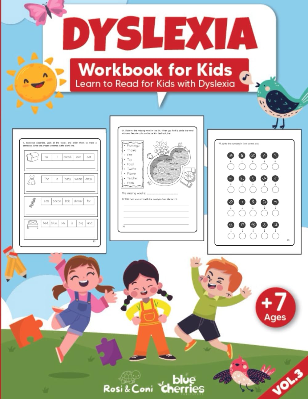 Dyslexia Workbook for Kids | Learn to Read for Kids with Dyslexia | +7 ages | Vol. 3.