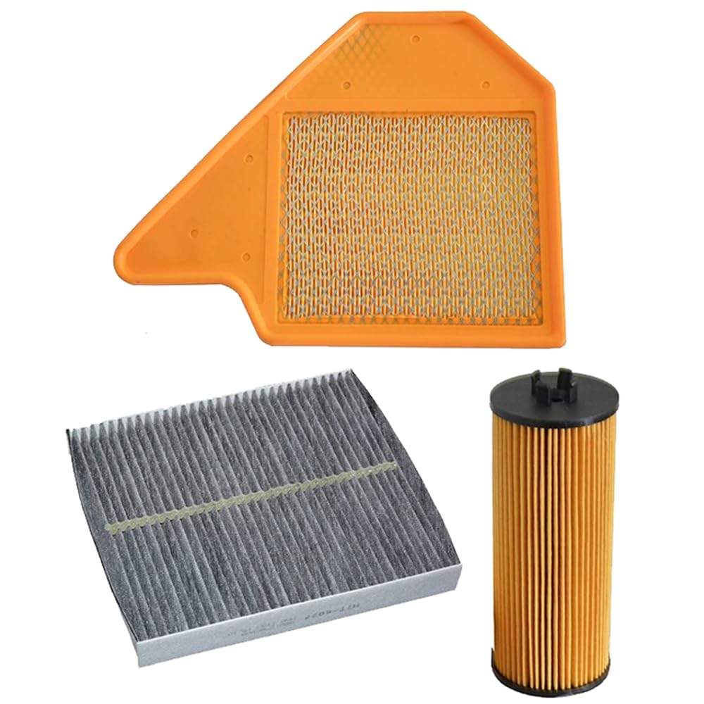Filtr Powietrza Kabinowego dla Chrysler Grand Voager 3.0L 2007-2013 3.6L 2008-2016, 22,8x20x3cm 3 szt. Filtr powietrza samochodowego Filtr kabinowy Filtr oleju 068127809AA