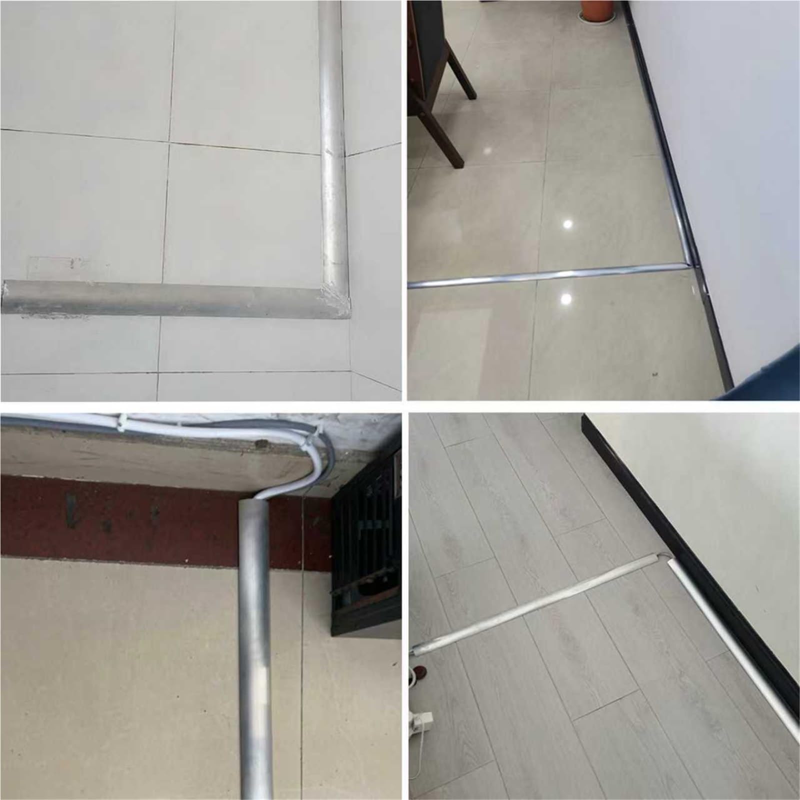 calpestabile passacavi 50 100 120 150 180 Cm Lunghezza In Lega Di Alluminio, 1 2 4 Pezzi Copricavo Per Passacavi A Parete, Protezione Filo Autoadesiva Per(1 pc,L W H 150cm x 47mm x 13mm)