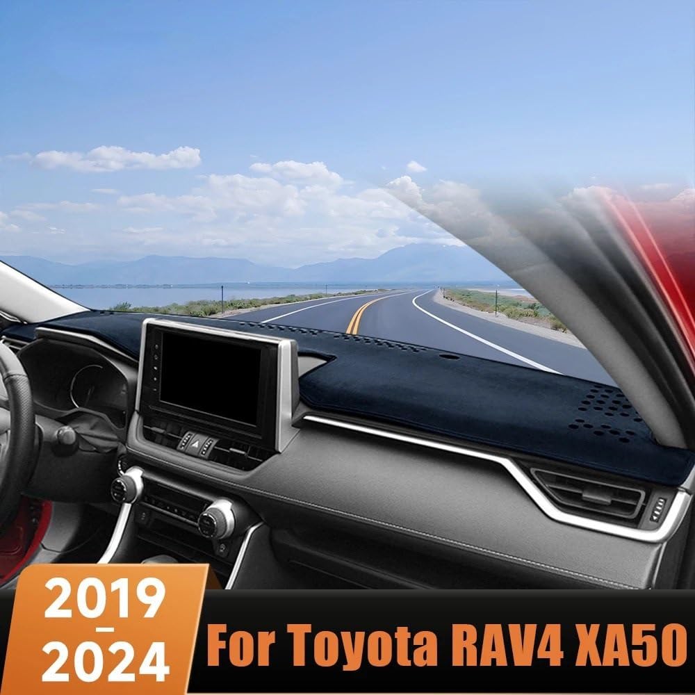 Pasuje do Toyoty Pasuje do RAV4 XA50 2019-2024 Pasuje do RAV 4 Pasuje do hybrydowej osłony deski rozdzielczej samochodu Mata antypoślizgowa(B Black RHD)