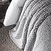 HYSEAS Sherpa Throw Blanket Grey - Super Soft Plush Cozy Solid Blanket for Couch, Bed, Chair, Sofa - All Seasons Lightweight Brush Fabric Microfiber - 50x60 Inch