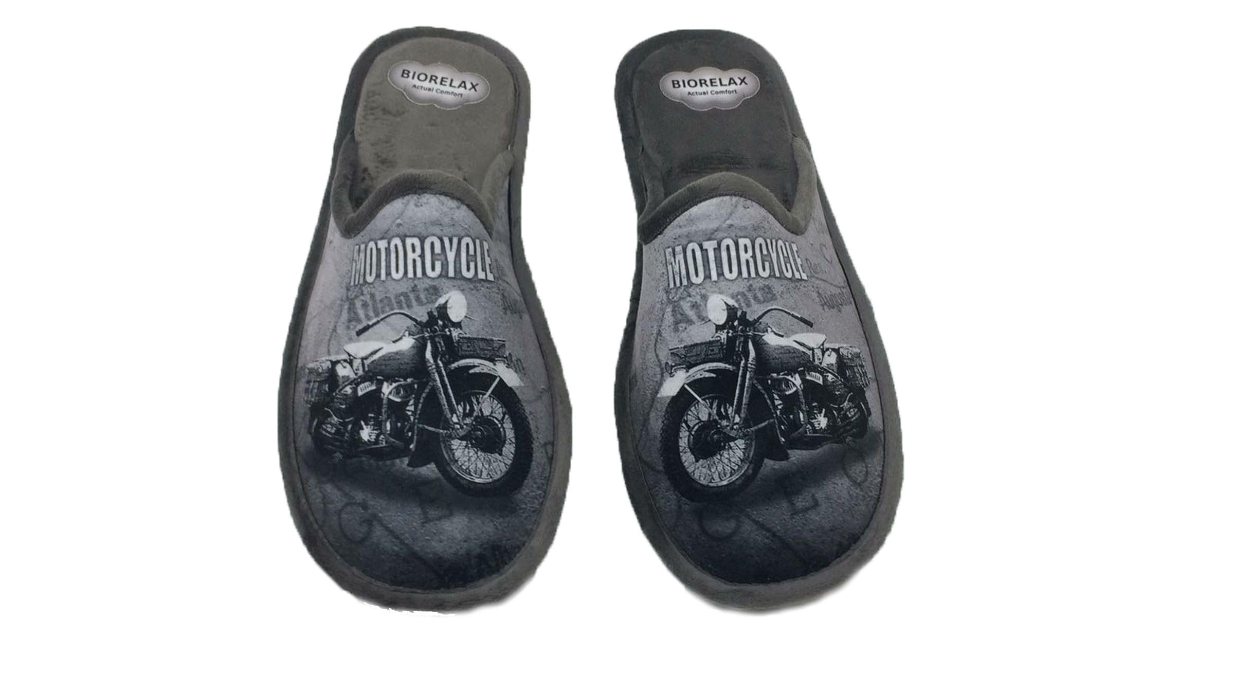 Biorelax Zapatillas de Estar por casa/Hombre Moto Gris
