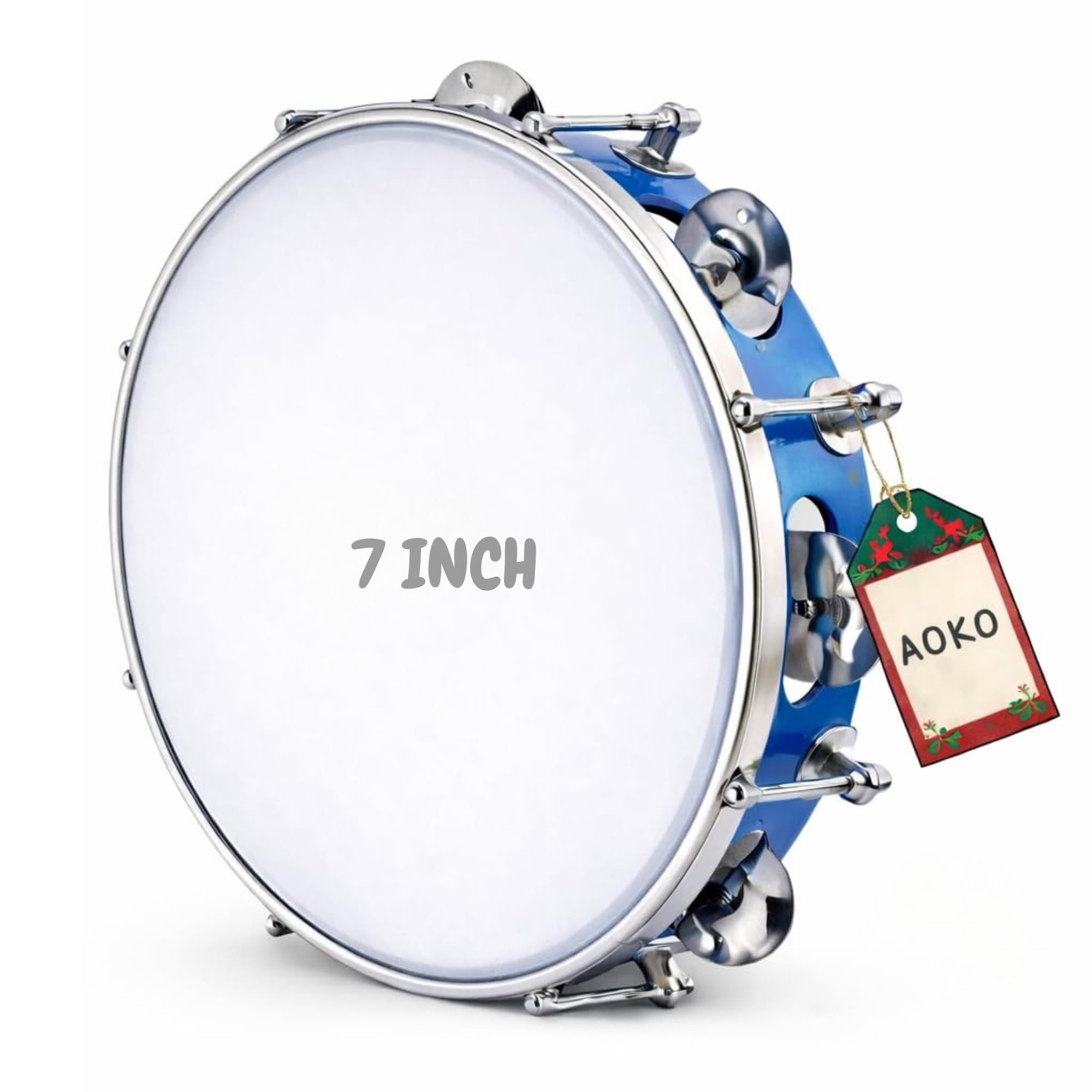 AOKO Dafli Musical Instrument - Handheld Tambourine, 7 Inch Fiber Dapli Percussion Instrument