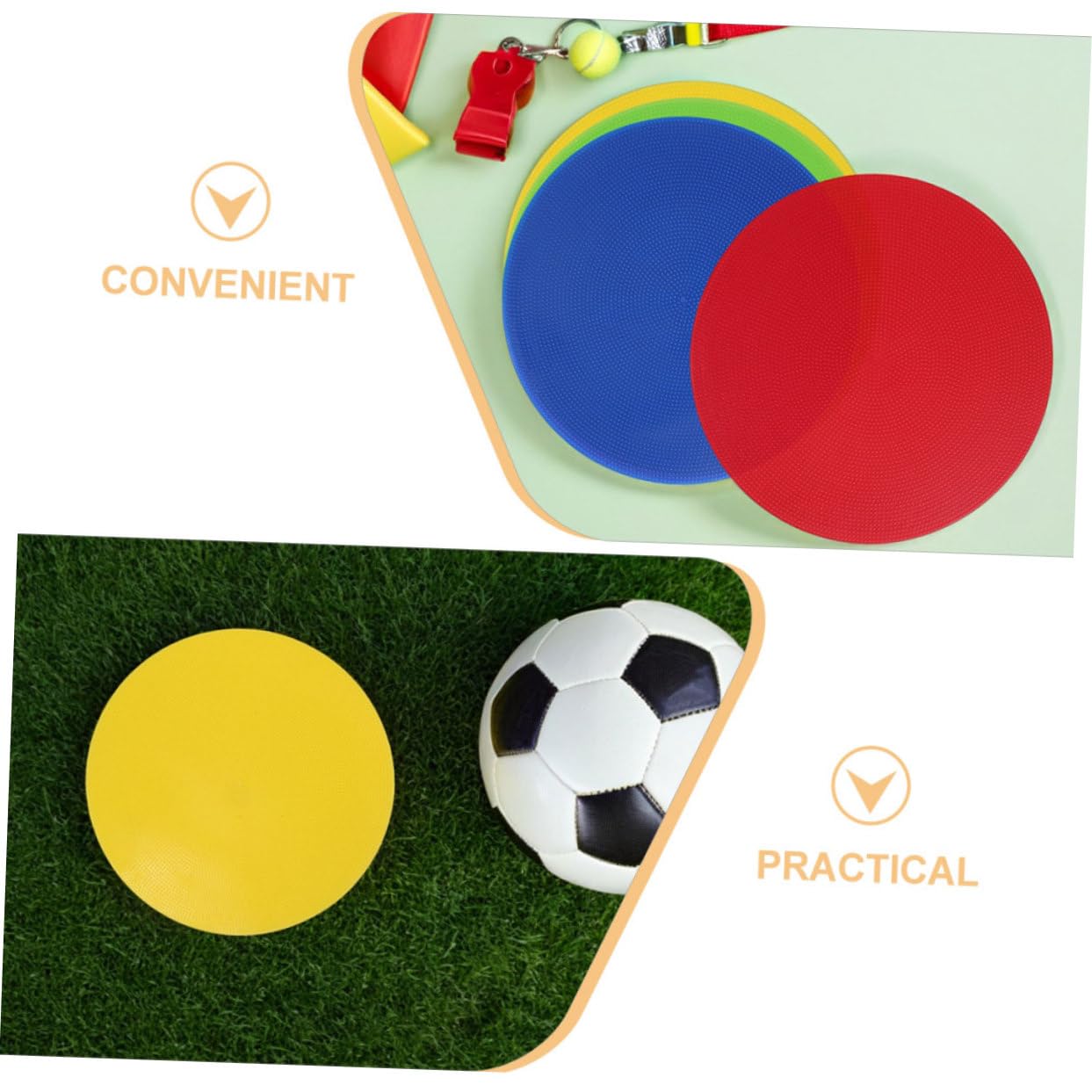 Mikikit Marqueurs à Disque Plat Visibilité Améliorée Lot de 8 en PVC Revêtement Anti-UV pour Entraînement de Football et Exercices D'agilité Sportive