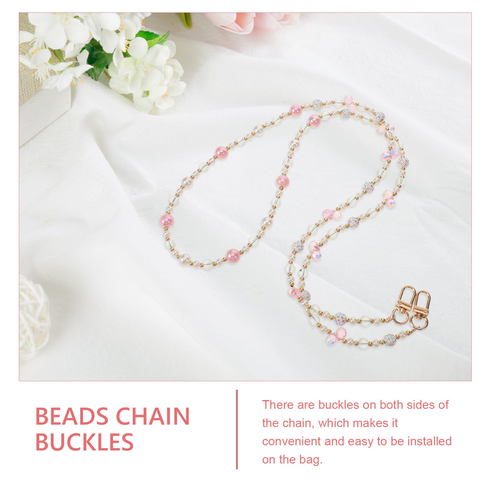 NUOBESTY 4piezas Cadena De Bolso De Perlas Para Reparación Strap De Reemplazo Para Bolso De Diseño y Práctico Para Regalar Cumpleaños y