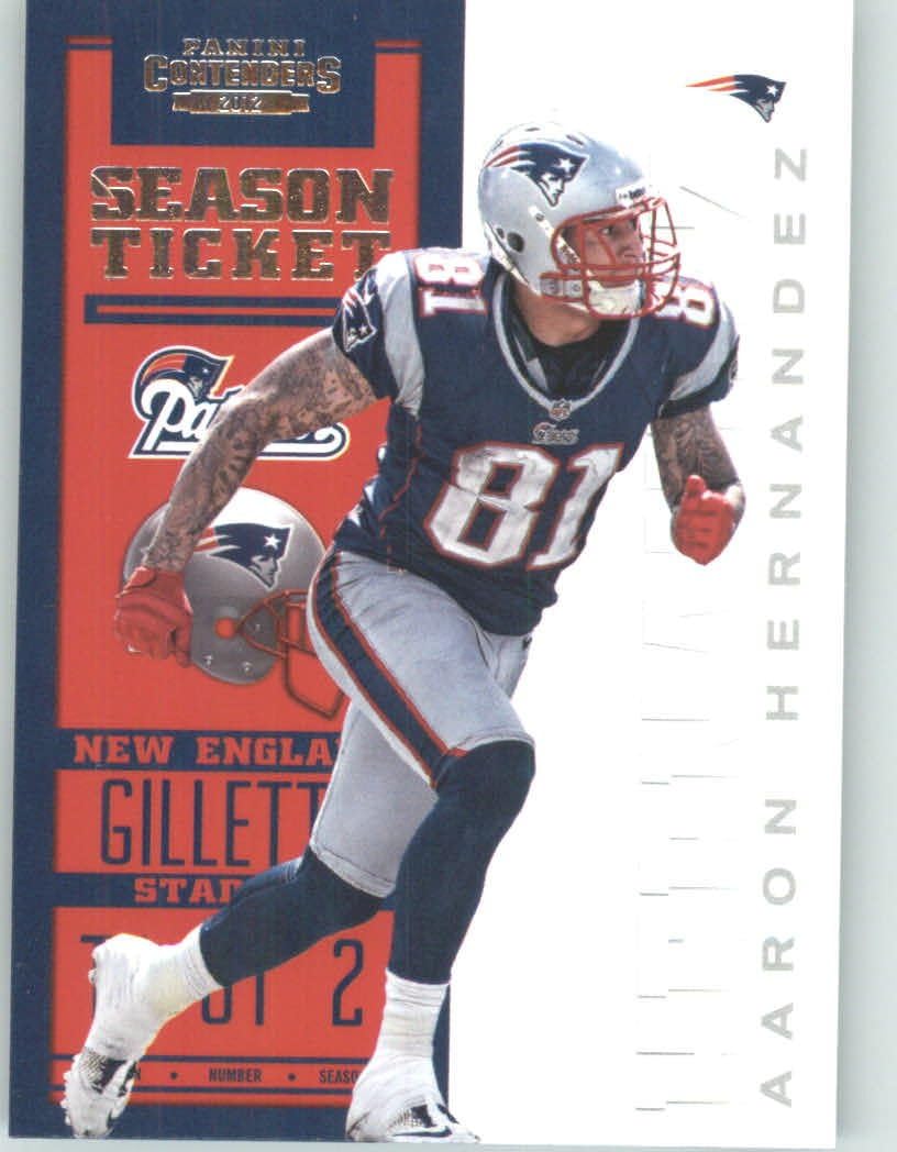 2012 Panini Contenders Playoff Season Ticket Football Card IN SCREWDOWN CASE #57 Aaron Hernandez Top Load