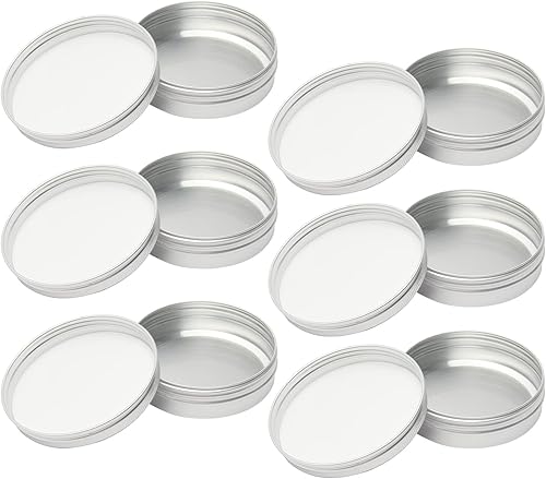 Vista 353 de Othmro Latas redondas de aluminio para tapas de metal, con tapa de rosca de 2.0 fl oz/2 onzas, 2.677 x 0.984 in (D* H) contenedores de aluminio