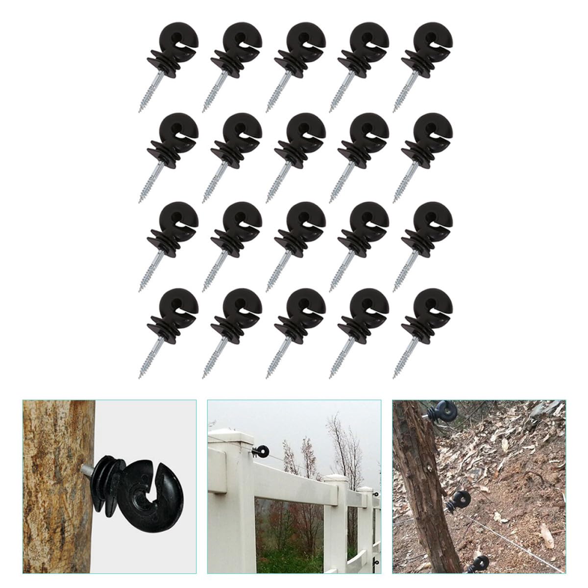 50 aisladores eléctricos para postes de madera, accesorios de poste para ganado y valla agrícola, compatibles con sistemas de valla eléctrica agrícola