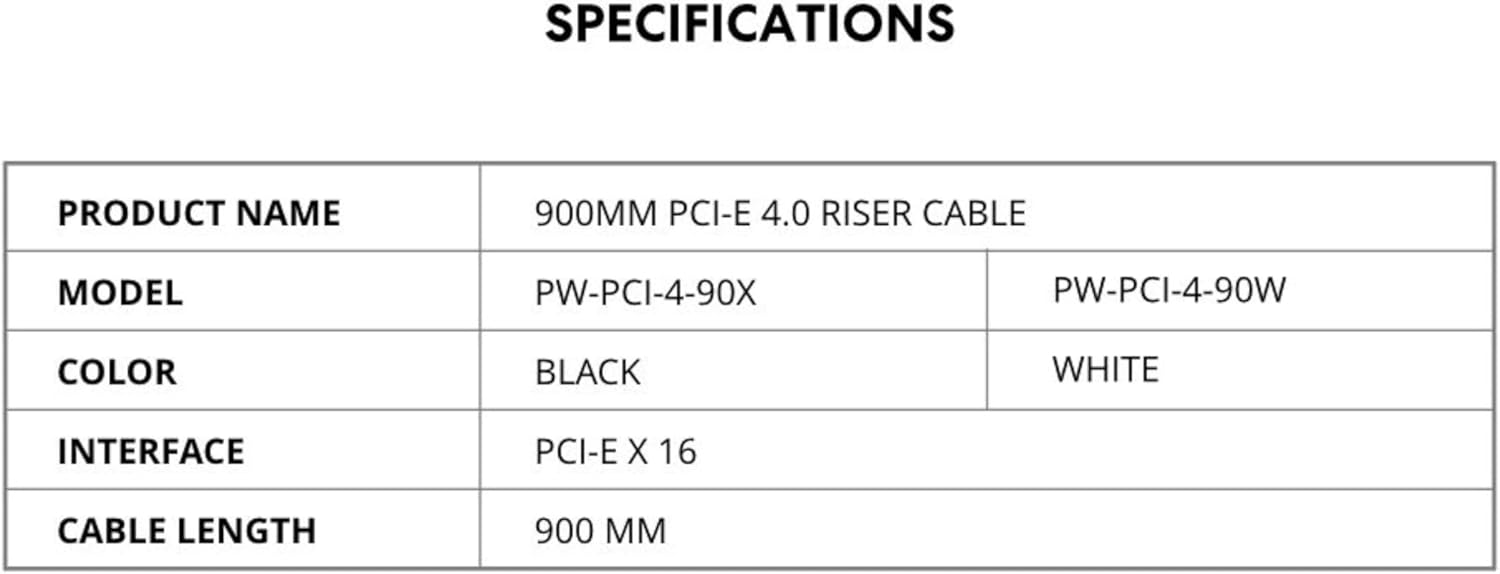 LIAN LI 900MM PCIE 4.0 Riser Cable - Black