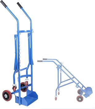 Oxygen Tank Cart Dolly with Retractable Wheels & Curved Slots & Handles, Large Gas Cylinder Trolley for Nursing Homes Clinics, Mobile Tank Holder for Campers