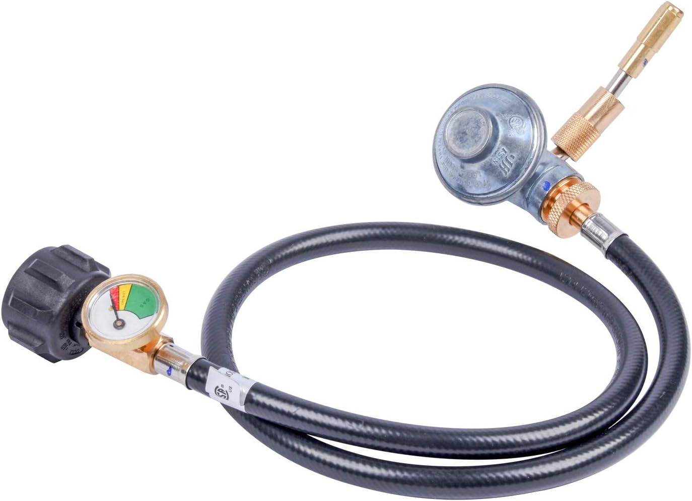 GasSaf 3 FT Propane Adapter Hose with Regulator,1 lb to 20 lb Converter Gas Regulator fit for Blackstone 17”, 22” Tabletop Griddles,Pit Boss 2 Burner Table top Gas Griddles