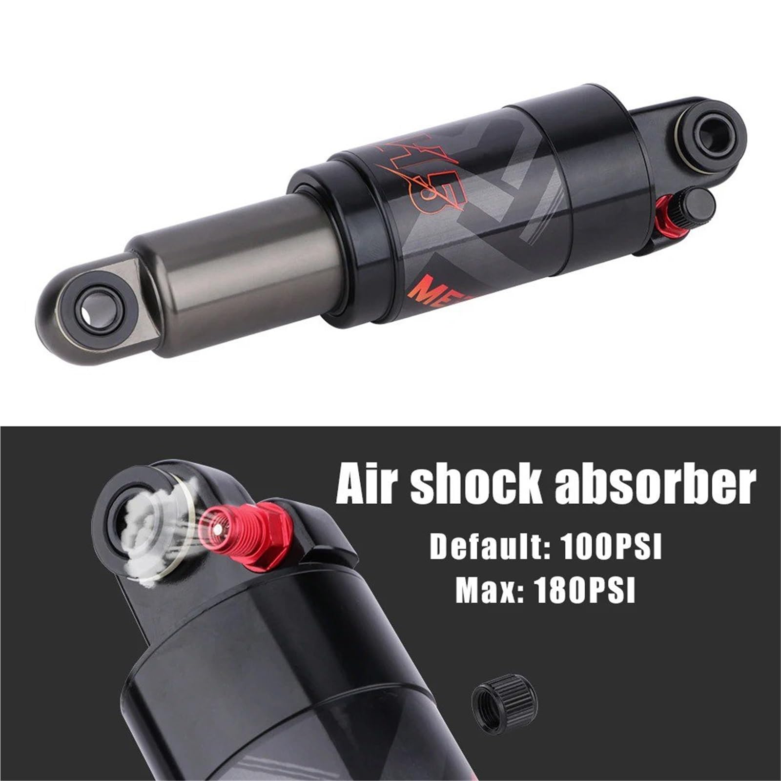 Amortiguador Amortiguadores Amortiguador Aire Para Bicicleta Montaña 125Mm 150Mm 165Mm 190Mm 200Mm Aleación Plegable Para Ciclismo