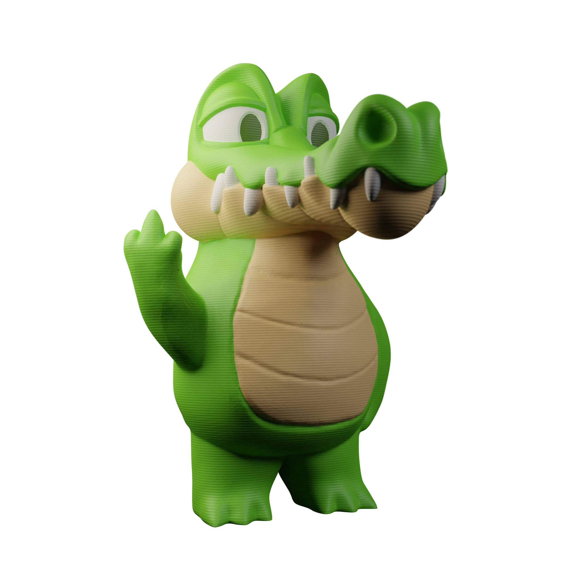 Figurine imprimée 3D crocodile rigolo pour égayer vos espaces de maison et bureaux