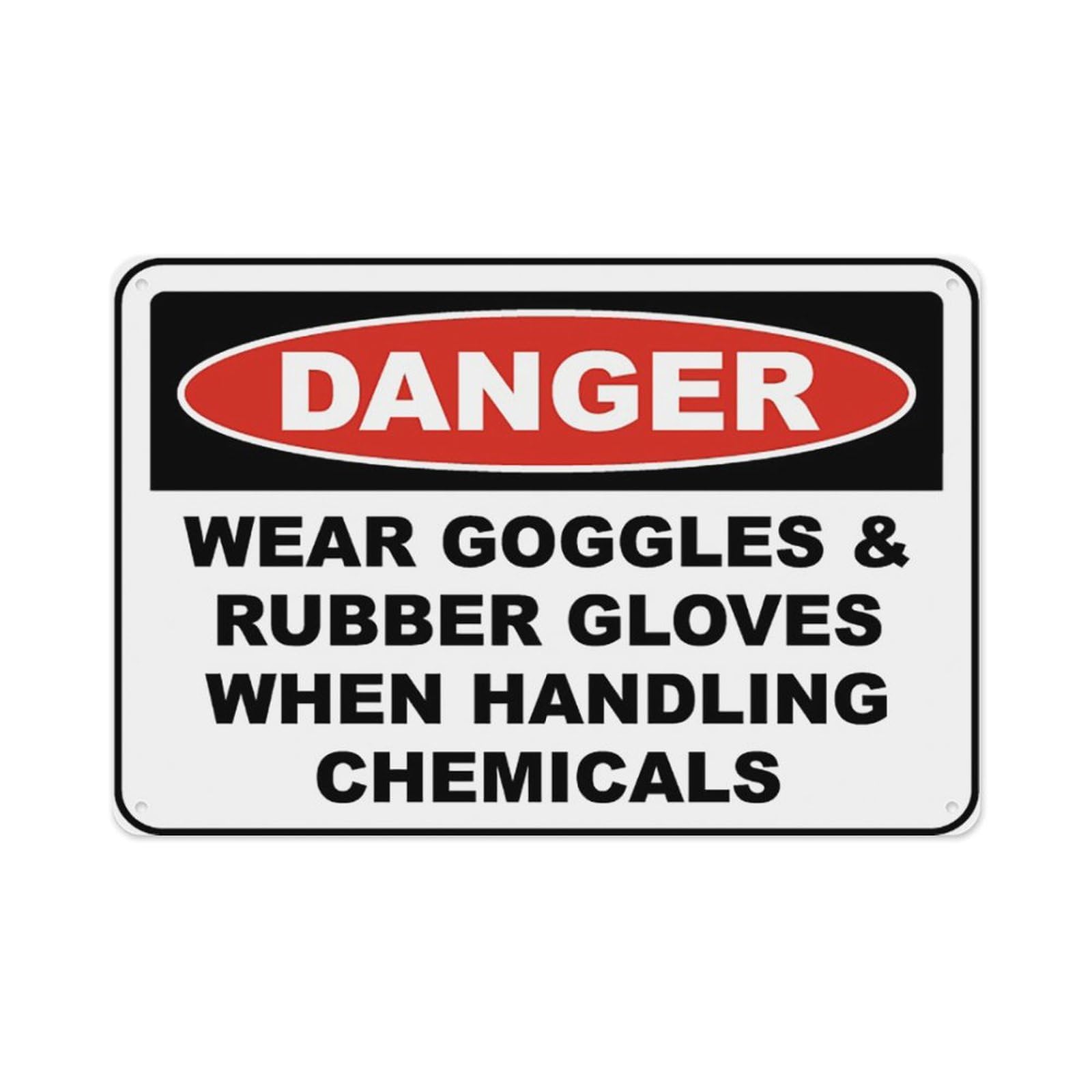 peiyeety When Handling Chemicals Sign Aluminum Tin Warning Signs For Home Outdoor Garden 8X12 Inches