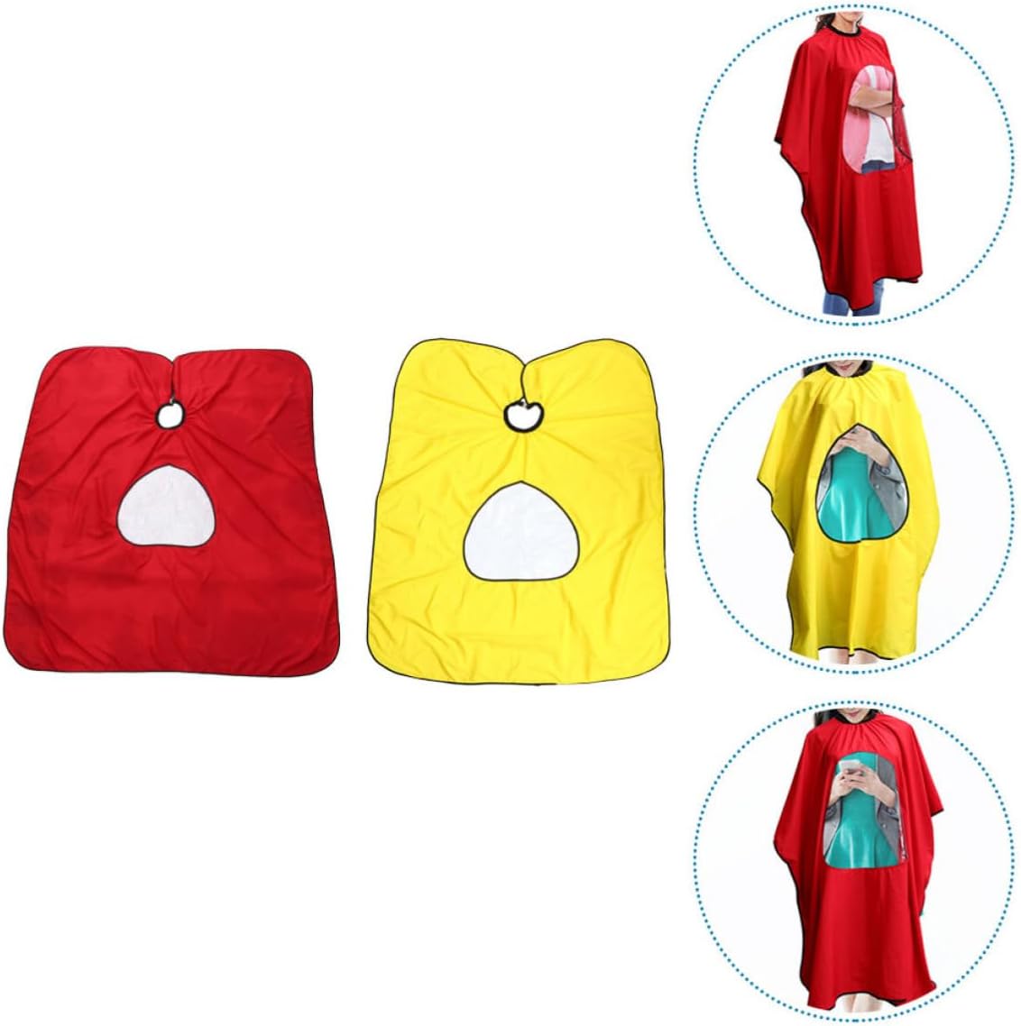 jojofuny 2pcs Barber Cape Smock with Viewing Window, Polyester Waterproof | Anti Static, Stain Resistant, Protects Clothing from Dyes and Styling Products