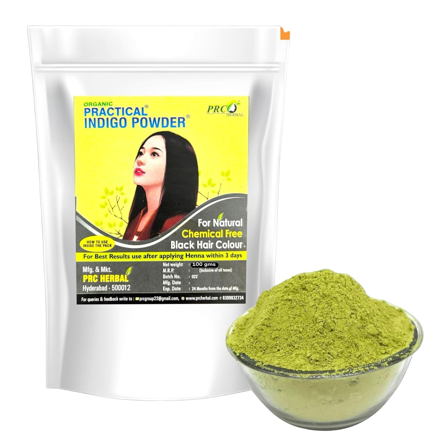 Indigo Powder for Hair | 100% Pure & Natural | Chemical-Free Hair Color | Nourishes Scalp, Covers Grey Hair & Gives Natural Black/Brown Shade | For Men & Women (300gm (Pack of 3))-picture-34