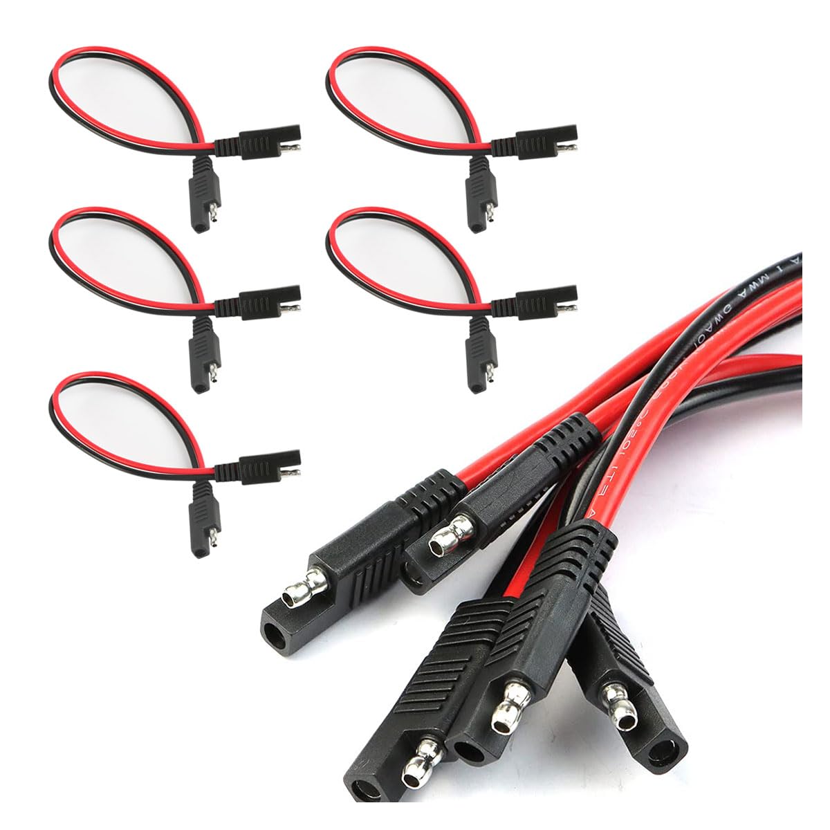 5-Pack 10 Gauge Quick Disconnect Power Wire Harness - Audiopipe Connectors For Car Audio