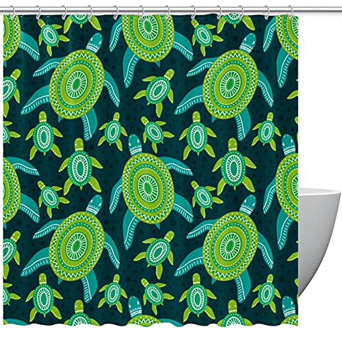 Rideau de douche tortue imperméable vert océan 168 x 183 cm accessoire douche