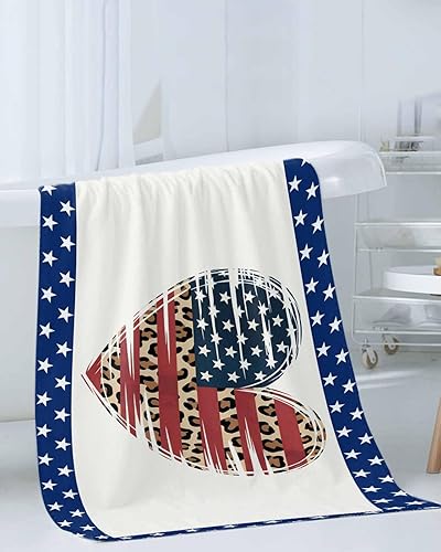 Miniatura 3 de Rustic American Star Stripes Flag Bath Towels for Bathroom Set - Luxury Towels Gifts for Women,Dry Beach Kitchen Hand Hair Face Yoga Workout Gym