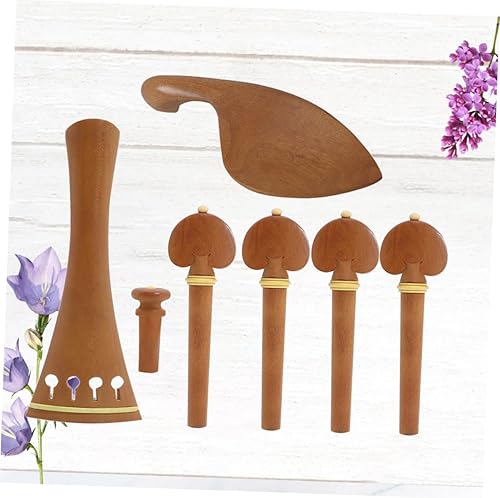 Miniatura 6 de OFFSCH 1 Set Violin Tailpiece Tools Violin Replacement Parts Violin Parts and Accessories Wood Violin Part Wooden Violin Fiddle Violin Pegs Violin