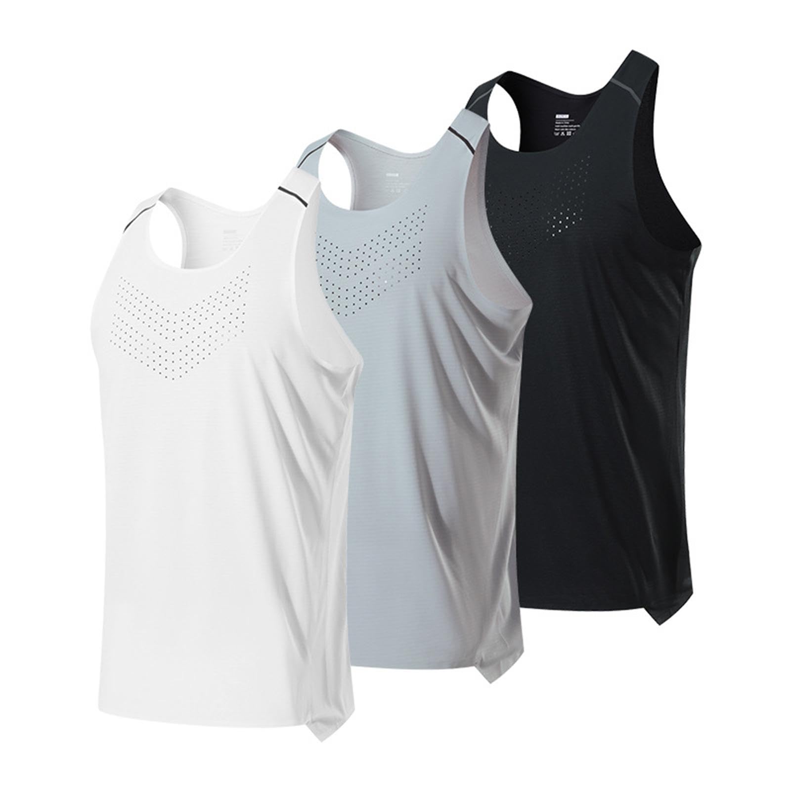Maglietta Uomo Canotta Smanicata Allenamento Palestra Poliestere Traspirante Quick Dry Adatta Ciclismo Bodybuilding Fitness