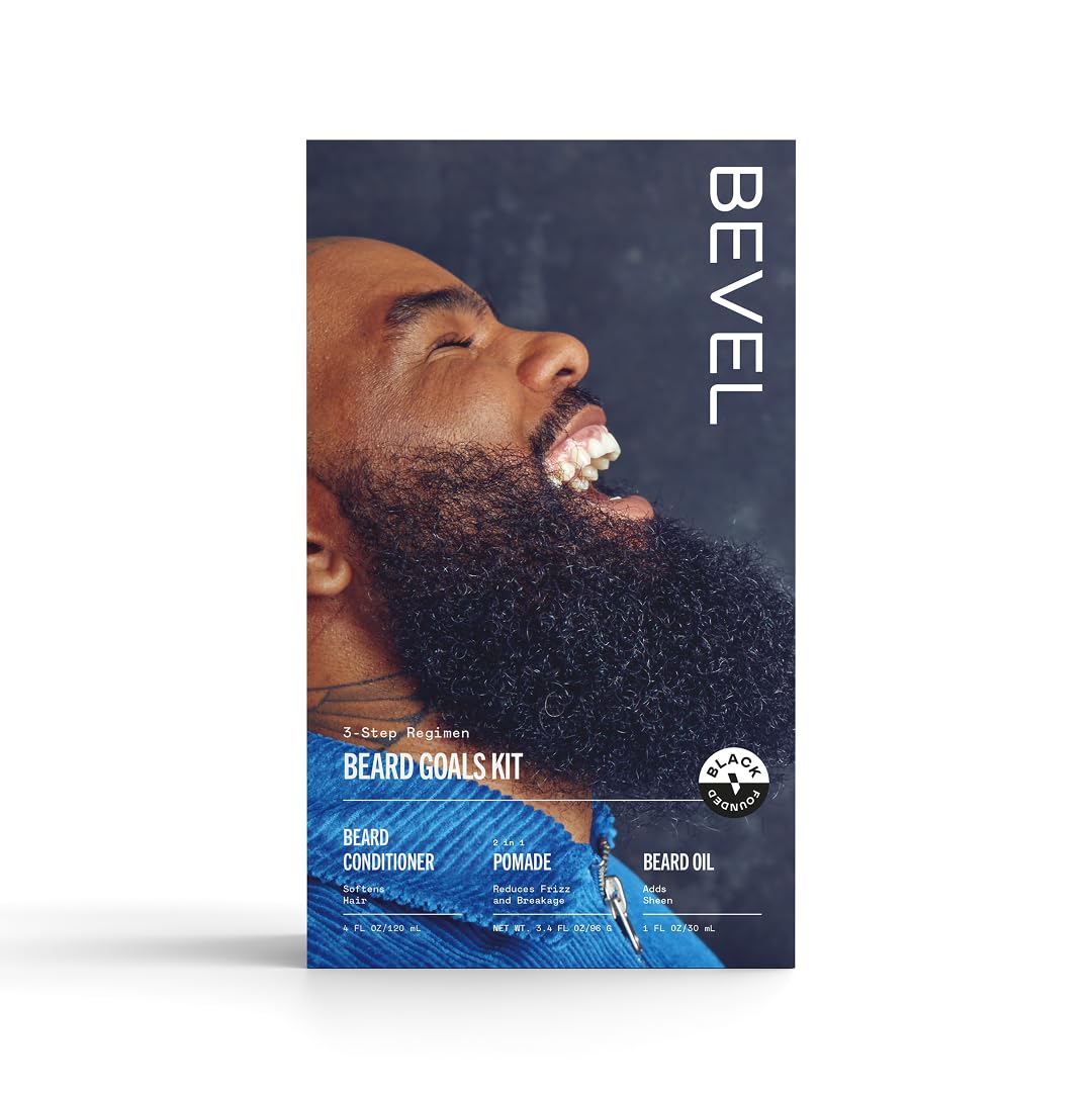 Bevel Beard Grooming Kit für Herren mit Conditioner, Balm und Oil