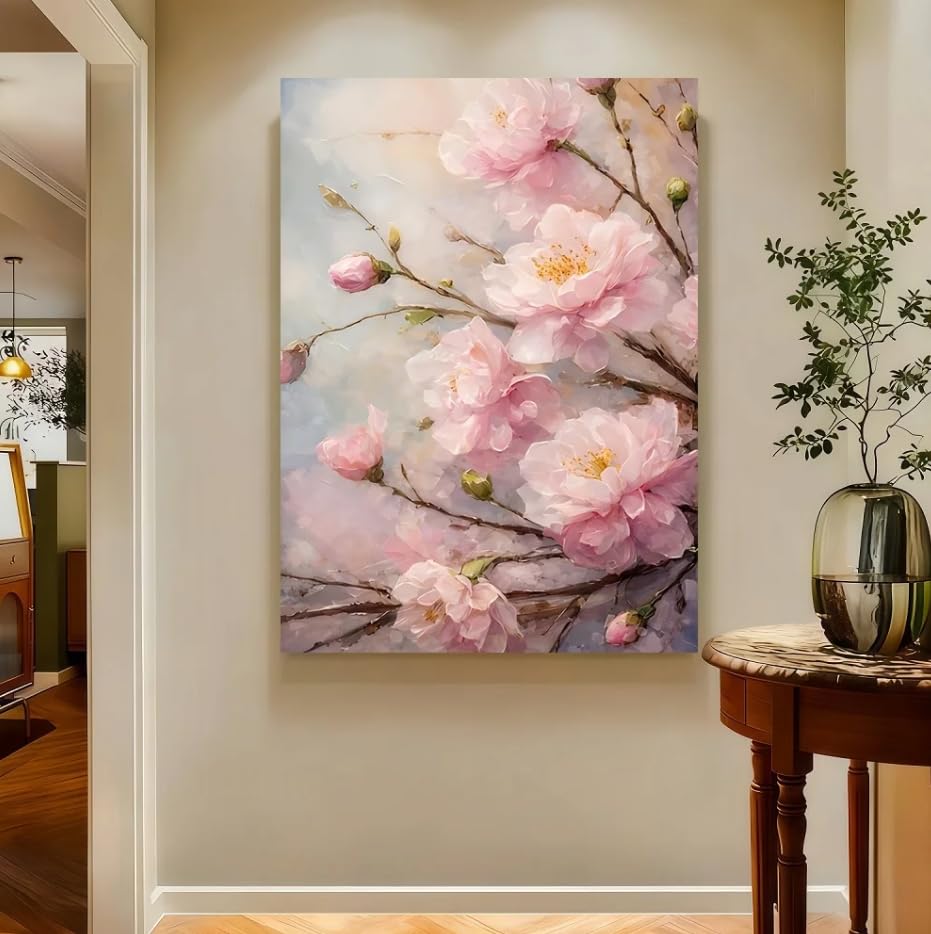 Toile solide florale THeirmoN 20x30cm pour habiller un mur vide avec cadre intérieur