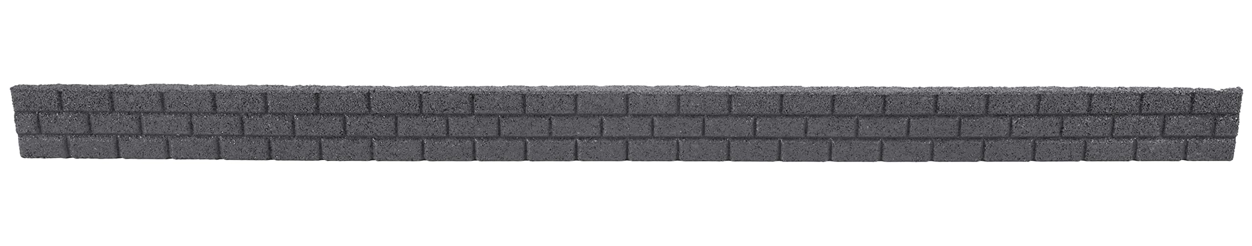 Rubberific Flexible Rubber L Shape Landscape Brick Face Edging Border for Gardens, Lawns, and Landscaping - 6 Pack (Gray)