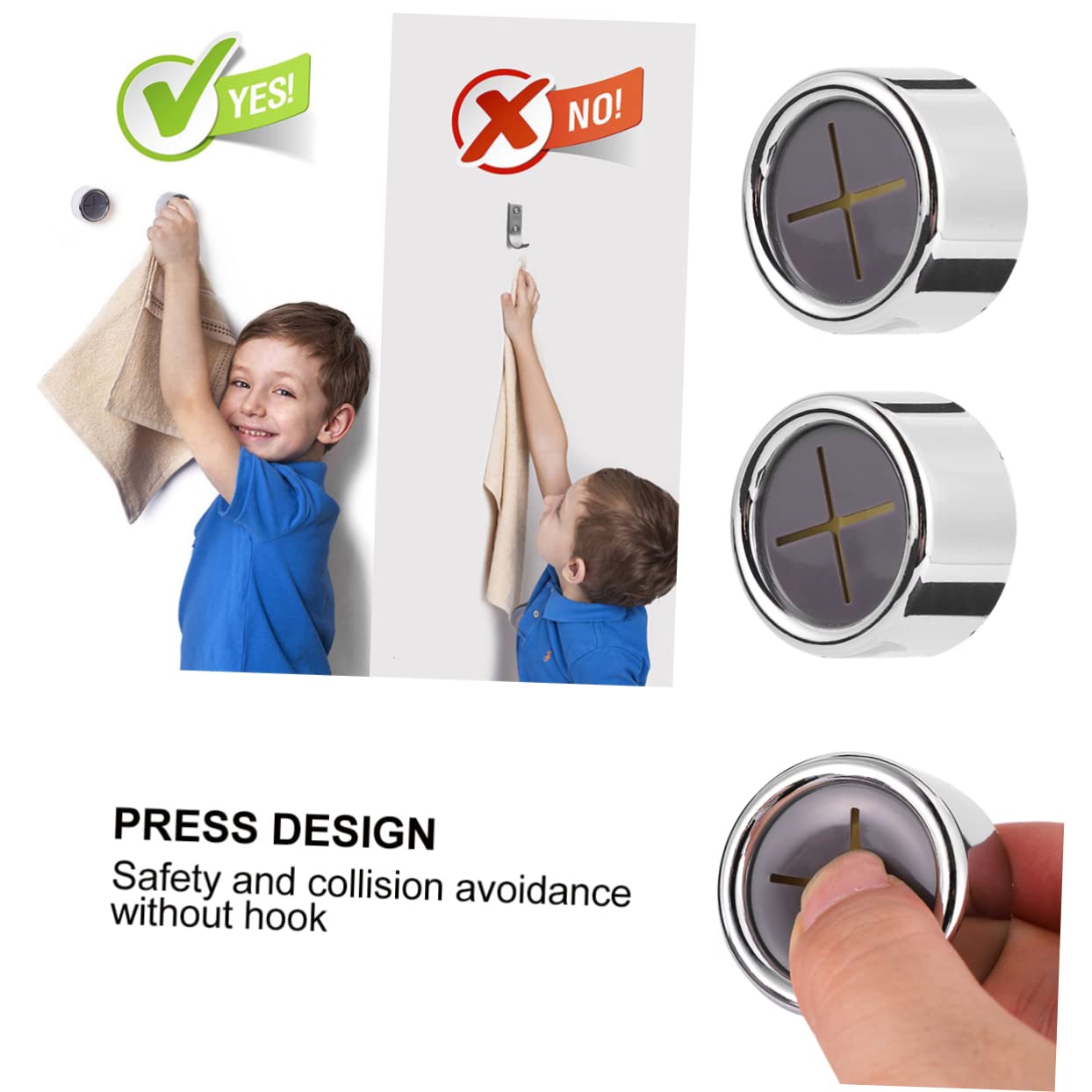 OSALADI 3pcs Adhesive Towel Holder Round Press Buckle Hook Punch Installation for Bathroom Kitchen Material Versatile Wipe Cloth Hanger