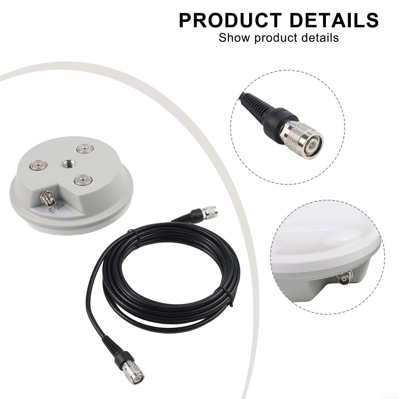 Antena GNSS AG35H de alta ganancia, antena de medición GNSS de frecuencia completa para mapeo agrícola y uso de montaje en techo, compatible con GPS L1/L2/L5, BDS B1/B2/B3, GLONASS G1/G2/G3, E1/E5